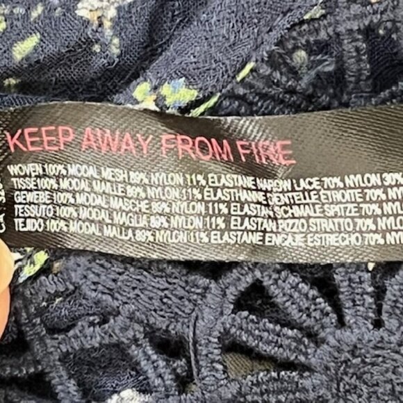 Intimately Free People Bali Tate Mixed Media Bodysuit n Dark Combo Boho Med NWT - Picture 15 of 16